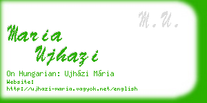 maria ujhazi business card